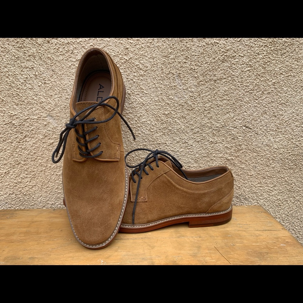 Aldo Caramel Suede Oxfords